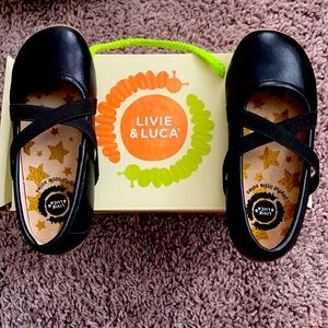 Livie & Luca Black Classic Soft bottom toddler dress shoe